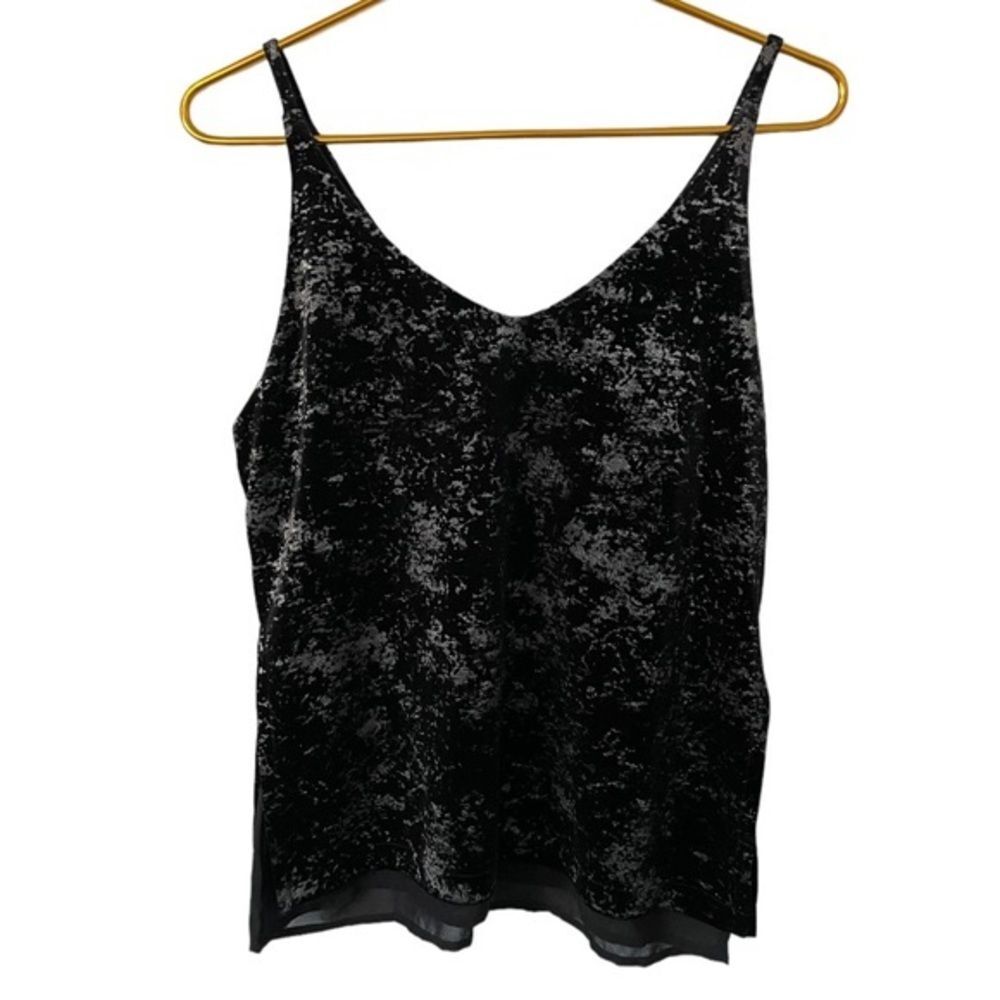 Romeo + Juliet Couture‎ Black Crushed Velvet Blouse Tank, Size Small
